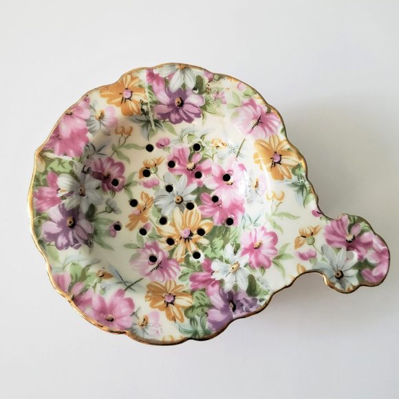 Royal Albert Kitchen Rare Gold Trim Floral Tea Bag Holder Strainer Poshmark